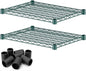 2 Pack Green Additional Wire Shelf for 18" x 24" Shelving Units, Replacement Shelves for Wire Rack
