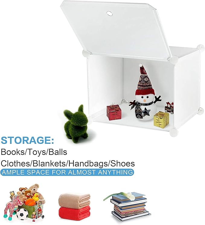 Mondeer Shoe Storage Cabinet, Shoes Rack, Shoe Storage Ideas, Plastic foldable Shoe Storage Unit with 6 Tier, Modular Shoe Organizer for Space Saving (White)