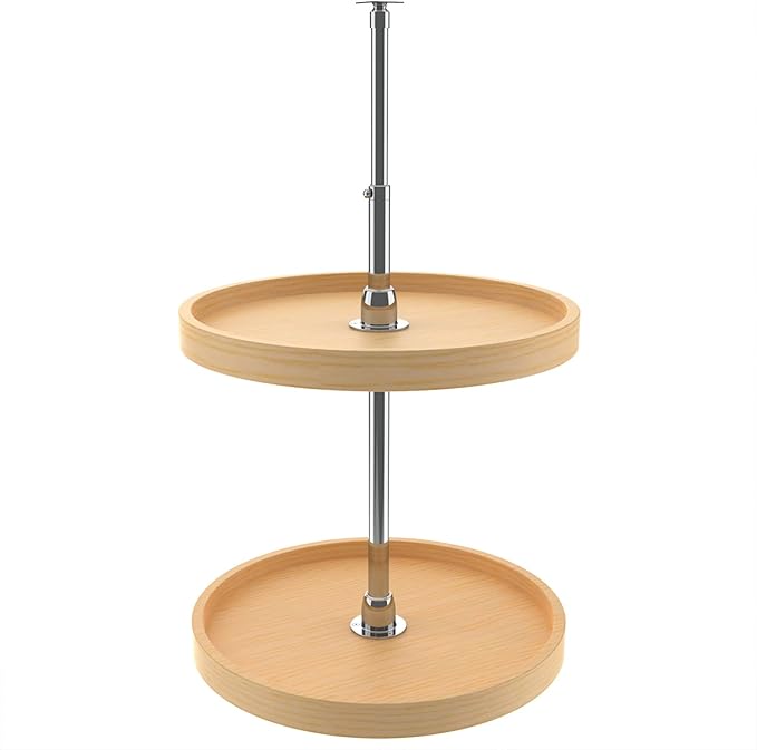 REV-A-SHELF Wood Full-Circle 2-Shelf Lazy Susans for Corner Wall Cabinets