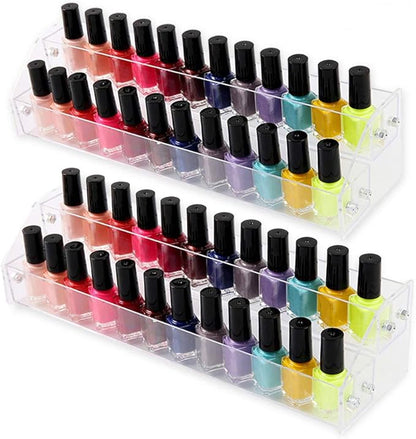 Acrylic Organizer Storage Case Brochure Display Holders for Essential Oil Cosmetic Dropper Bottle Condiment Nail Polish Paint Rack Shelves Fair Gifts Samples Showing Stand 2 Sets 2 Tiers Clear Plastic