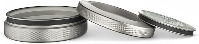 Get Bucked | Metal Container for Pouches, Premium Aluminum Can & Rugged Holder | Extra Capacity, Knurled Grip & Used Pouch Storage | EDC (Stone/Green Chrome)