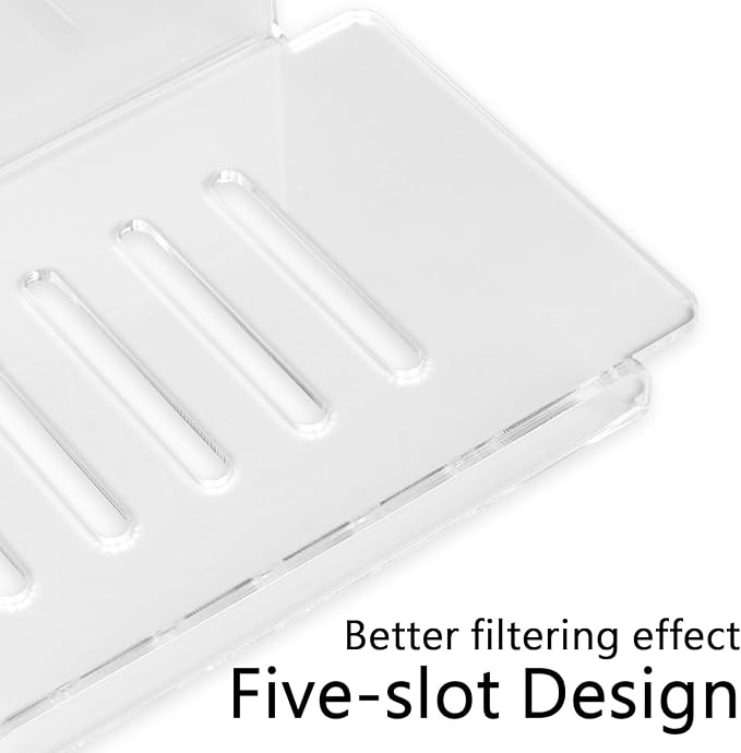 Self Adhesive Soap Dish Wall Mounted, 5 Slot Acrylic Soap Saver, Sponge Soap Holder for Shower Wall, Bathroom, Kitchen (Clear)