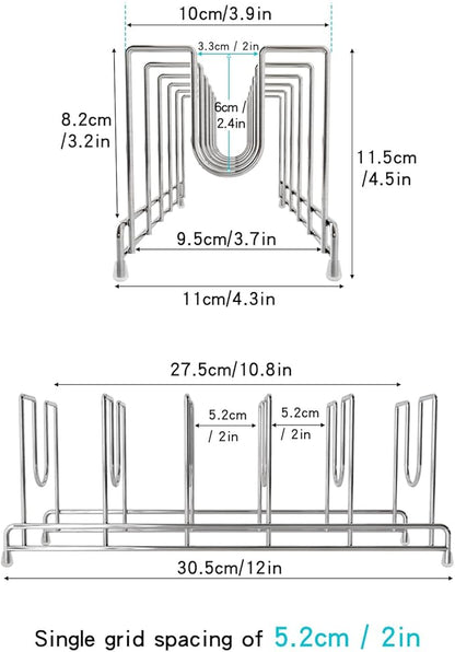 YQh 2 pack, pot cover rack, cutting board rack, kitchen cabinet or counter baking tray storage box, suitable for baking tray, cutting board, Frying pan, tray, reusable containers and covers