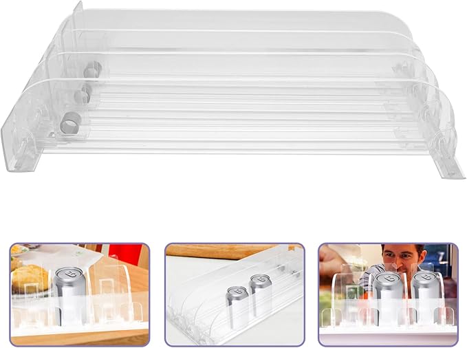 HEMOTON 3pcs Shelf Pusher Snack Tray Cosmetic Tray Tool Trays Drink Dispenser for Fridge Slide Out Kitchen Cabinet Drink Replenishment Pusher Beverage Shelf Glide Shop Drink Pusher Machine