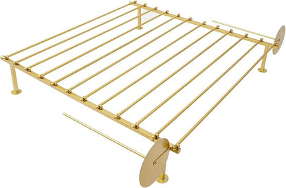 DYRABREST Wall Mounted Ribbon Organizer Rack, Metal Wrapping Paper Organizer Storage, Removable 12-Tier Hijab Organizer, 80lbs Load Capacity for Home, Craft Room, Flower Shop (Gold, 47.2 x 47.2 in)