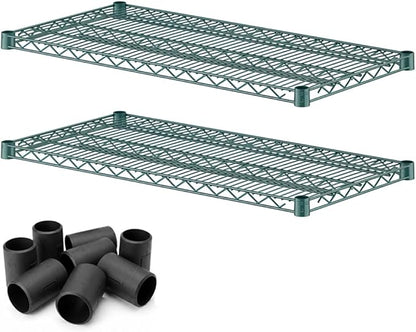 2 Pack Green Additional Wire Shelf for 18" x 36" Shelving Units, Replacement Shelves for Wire Rack
