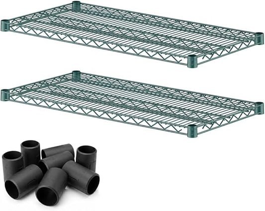 2 Pack Green Additional Wire Shelf for 18" x 36" Shelving Units, Replacement Shelves for Wire Rack
