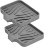 2 Pack Silicone Soap Dish with Drain, Self Draining Bar Soap Holder for Shower, Silicone Dish Soap Tray, Bathroom and Kitchen Sink Organizer, Grey