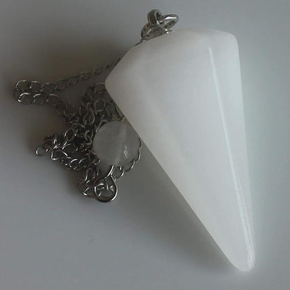 Faceted Mixed gemstone crystal pendulum point reiki chakra pendant bead Chain 6''