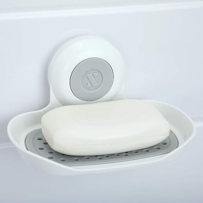 SlipX Solutions Strong Hold Soap Saver, Suction Cup Soap Holder, Must Have Universal Kitchen & Bathroom Shower Accessories, White