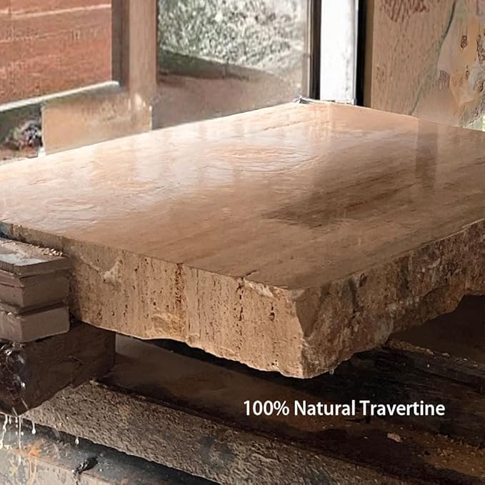 Cloud Shaped Travertine Vanity Tray, 13.3 x 8.3 Inch Natural Stone Decorative Catchall Tray for Bathroom Countertop, Beige Marble Jewelry Dish Perfume Tray for Coffee Table Dresser Nightstand