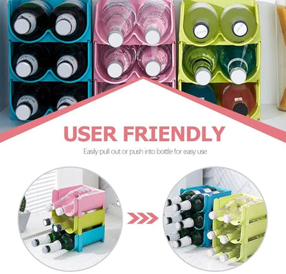 Luxshiny 3pcs Stackable Beverage Storage Rack Beer Organizer for Refrigerator Lightweight Can Holder Practical Kitchen Storage for Bottled Drinks and Water Bottles