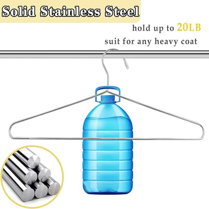 50 Pack Metal Coat Hangers Clothing Hangers Heavy Duty, Stainless Steel for Coat Clothes Shirt Suit Pant, 16.4 Inch Silver Wire Hanger