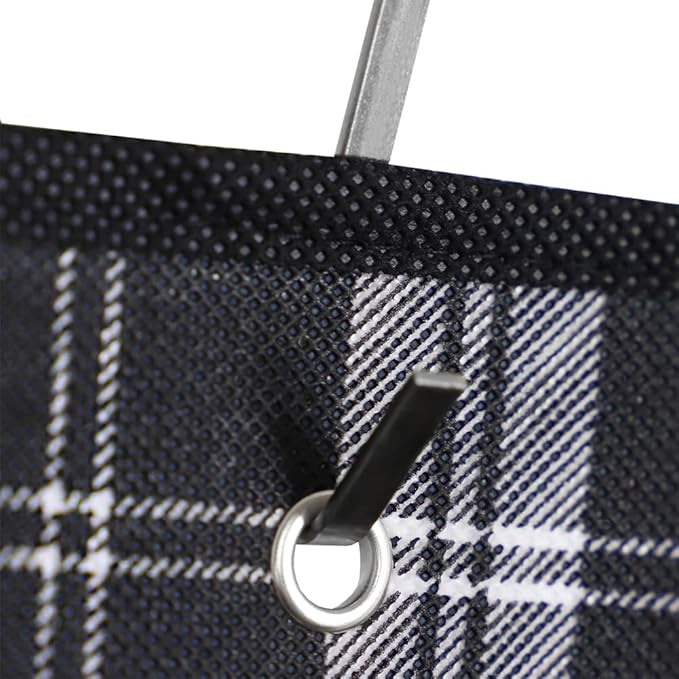 Home Basics Breathable Non-Woven Fabric Home Storage & Organization | Plaid Design in White Black & Grey | Sturdy Fiberboard Construction | (20 Pocket Over the Door Shoe Organizer)