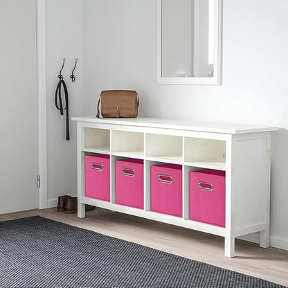 ShellKingdom Storage Bins, Foldable Fabric Storage Cubes And Cloth Storage Organizer Drawer with Metal Handle For Closet And Toys Storage, 11 X 10.5 X 10.5 INCH, 6 Pack (Fuchsia)