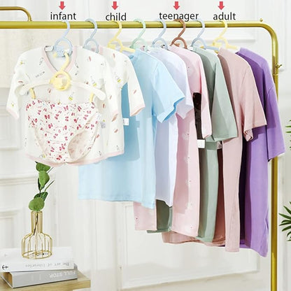 HGYZE Baby Nursery Closet Hangers, Ultra-Thin Non-Slip and Extendable Laundry Infant Pant Hanger for Newborn Clothes -20pcs Yellow Gift- Adjustable Children Coat Hanger for Girl Boy Toddler Kids Child
