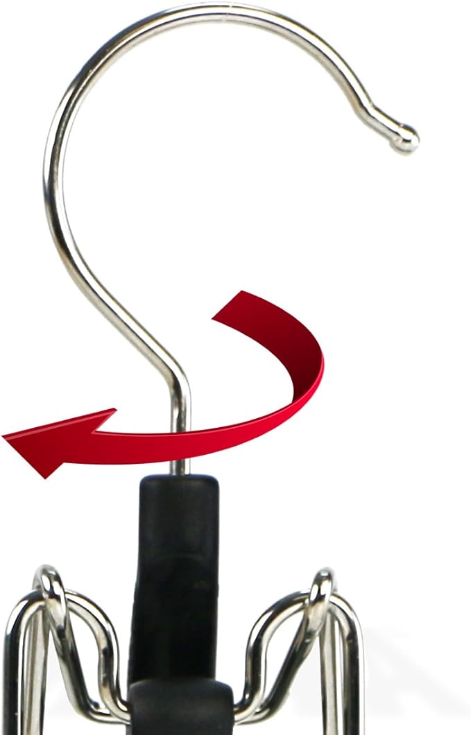 Mawa by Reston Lloyd Non-Slip Space-Saving Clothes Hanger with Clamp for Pants and Skirts, Style M/26, 1-Piece,Red