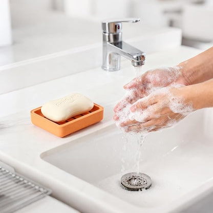 Plastic Soap Dish, Soap Bar Holder with Drip Tray, Draining Soap Box for Shower,Kitchen, Bathroom
