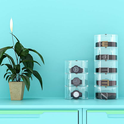 NIUBEE Belt Organizer, Acrylic 8 Layers Belt Case Storage Holder and Display for Accessories like Jewelry,Watch,Bracelets