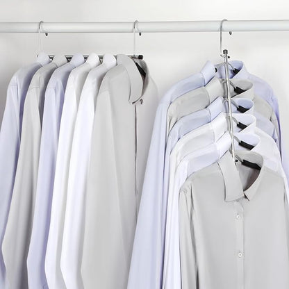 TOPIA HANGER Clothes Hanger Space Saving, 6 Tier Shirt Coat Hangers Space Saving No Bump Shoulder Hangers with No Slip Foam Padded Hangers Closet Organizers and Storage for Men and Women 2 Pack-CT64B
