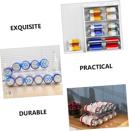 Zerodeko Double Can Dispenser for Beverages Transparent Soda Organizer for Fridge and Pantry Storage for Cans of Soda Beer and More Space-saving Design for Home and Rvs