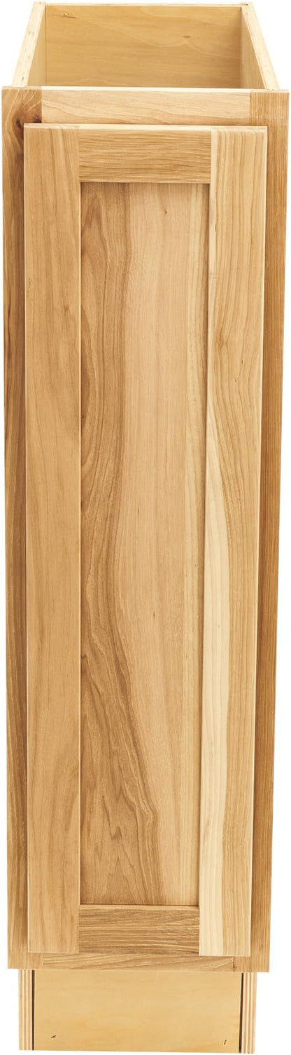 Quicklock RTA (Ready-to-Assemble) | Base Kitchen Cabinets - Shaker Style | Made in America (Rustic Hickory, 9" Wx34.5 Hx24 D Base)