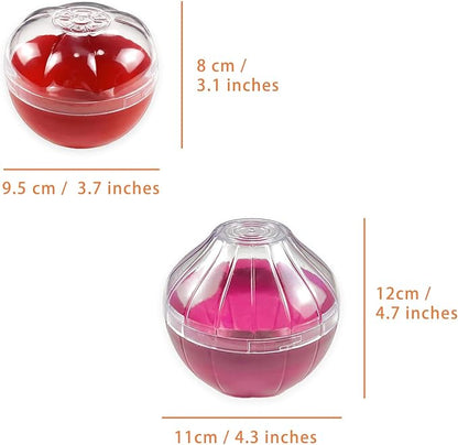 2PCS Fruit and Vegetable Shaped Savers Onion and Tomato Storage Containers for Fridge Vegetable Crisper Makes Food Stays Fresh Longer