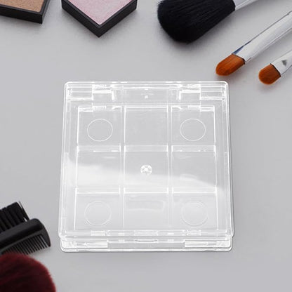 Veemoon Empty Makeup Lipstick Palette, 2pcs 9-Grid Plastic Eyeshadow Case Portable Diy Blush Pan Depotting Makeup Containers Lipstick Dispensing Organizer Storage Boxes for Make up Sample Travel