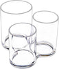 MOSIKER Makeup Brush Holder,Acrylic Clear Round Remote Control Pen Pencil Hair Nail Brush Comb Organizer with 3 Slots