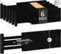 6-Pack Drawer Dividers 6 Inch High, 11”-17" Adjustable Bamboo Organizers Large Expandable Drawer Separators for Cloths, Dresser, Bedroom, Bathroom, Baby Drawer, Office & Kitchen Utensils (Black)