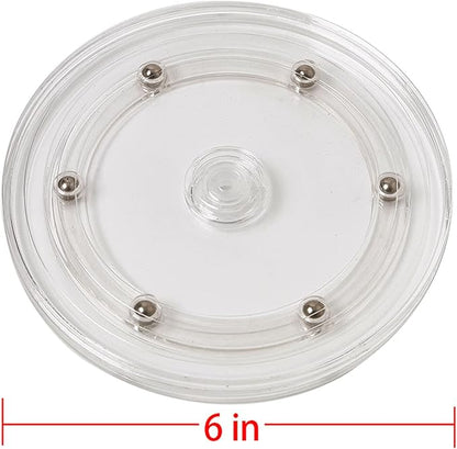 6" Lazy Susan Turntable Acrylic Ball Bearing Rotating Tray for Spice Rack Table Cake Kitchen Pantry Decorating TV Laptop Computer Monitor