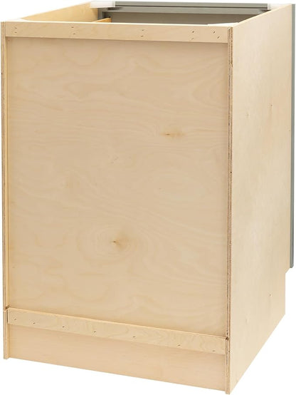 Quicklock RTA (Ready-to-Assemble) | Base Kitchen Cabinets - Shaker Style | Made in America (Magnetic Gray, 24" W x 34.5" H x 24" D 3 Drawer Pots and Pans)