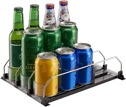 Soda Can Dispenser Beverage Display Rack Fridge Can Dispenser for Refrigerator with Adjustable Glide - Perfect for Soda, Beer, and Other Beverages