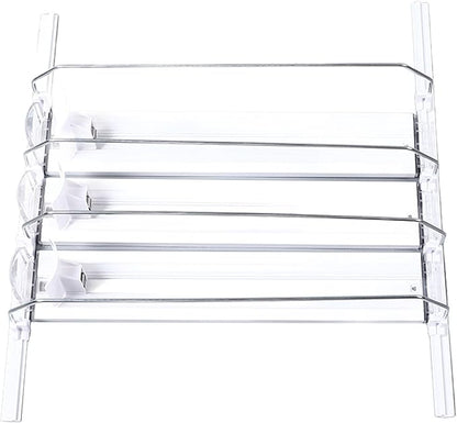Soda Can Dispenser Organizer for Fridge Automatic Pusher 38cm E Shaped (White)
