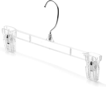DEILSY™ Pants Hangers with Clips – 12 inch Space Saving Pants Hangers - Stylish Jeans Hangers for Closet Organization - Durable Hangers for Pants, Skirts, Jeans, Shorts, Trousers - 30 Pack