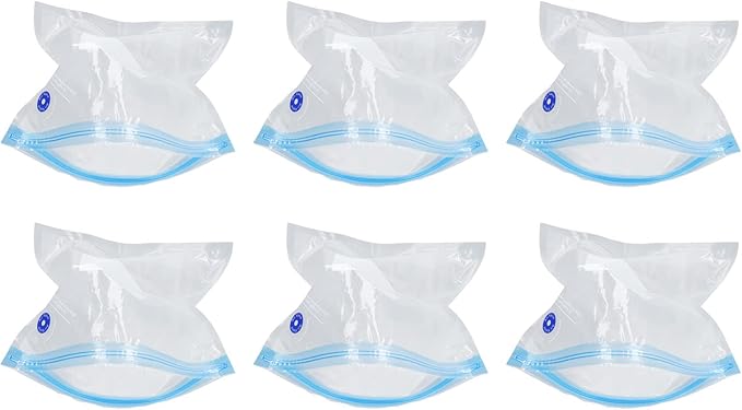 6PCS 26 * 34CM Vacuum Storage Bags Space Saver Sealed Reusable Vacuum Sealed Compressed Space Saver Bags for Food Clothing