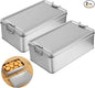 2 Pcs Metal Storage Box with Lid, 7.3 x 4.1 in Silver Rectangular Tinplate Box, Buckle Latch Box, Home Storage Container for Treats, Gifts, Small Items and Crafts