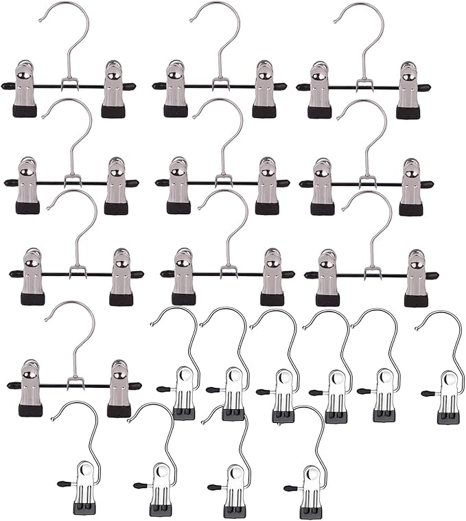 20 Pack Boot Hangers Closet Hanging Clips Laundry Hooks for Hats, Pants, Towel, Socks, Handbags, Bags, Underwear