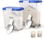 Large Rice Storage Container 30 Lbs with Wheel - Airtight Flour Food Container 15 Lbs with Lid, Scoop, Cup - Plastic Food Storage Bin for Cereal, Sugar, Beans, Dog, Cat, Pet Foods