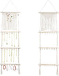 Teniinet Hanging Jewelry Organizer, Boho Macrame Necklace Hanger Wall Mounted with 30 Hooks,Door Hanging Jewelry Holder with Tassel for Necklaces Display Organizer(Necklace Holder)