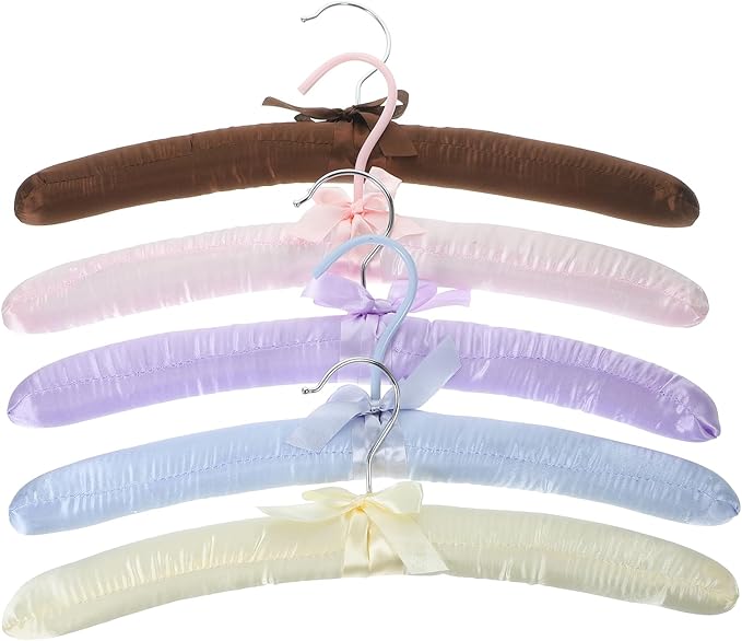 5Pcs Satin Padded Hangers Anti Slip Clothes Hangers Sweater Hangers Dress Shirt Hanger for Wedding Dresses Hangers Party Favors