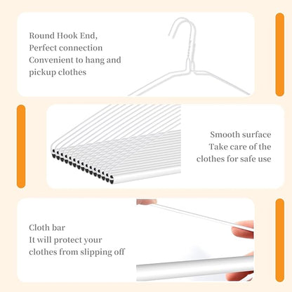 30 Pcs Dry Cleaner Hangers with Tubes - 16" Wire Hangers White Tube with Strong 15 Gauge Wire Bulk for Pants Caped Suit & Strut Home or Dry Cleaners (White)