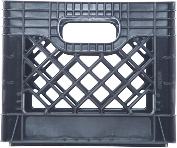 Hudson Exchange 13 x 13 x 11" (16 Quart, 4 Pack) Mesh Commercial Grade Milk Crate Handled Storage Container Tote, Black