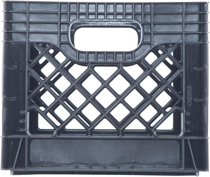 Hudson Exchange 13 x 13 x 11" (16 Quart, 4 Pack) Mesh Commercial Grade Milk Crate Handled Storage Container Tote, Black