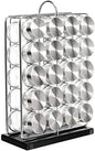 Amazon Basics 20 Jars Spice Rack Organizer, Space-Saving Kitchen Organizer with Glass Spice Jars, Sturdy, Silver