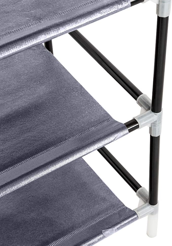 Knocbel 6 Tiers Shoe Rack Dustproof & Water-Resistant Non-Woven Fabric Closet Storage Cabinet Organizer, 44" x 11 1/8" x 43 1/4" (Gray)