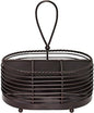 Gourmet Basics by Mikasa 5153172 Rope Metal Tabletop Flatware and Napkin Picnic Caddy, Antique Black