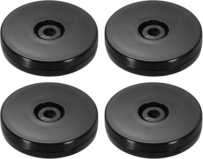 uxcell 4Pack Acrylic Lazy Susan Turntable, 2.5" Spinner Lazy Susan Turntable Organizer, Acrylic Ball Bearing Rotating Tray for Pantry Spice Rack Decorating, Black