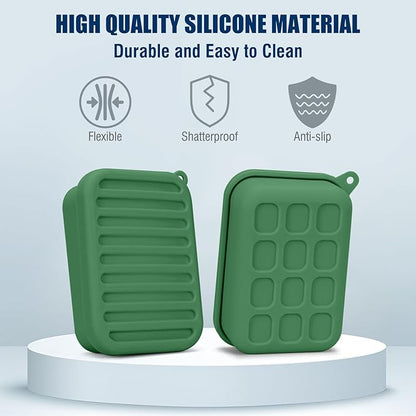 Superior Leak-Proof Silicone Travel Soap Case with Drainage Lid/Layer, Compact Bar Soap Container, Durable Soap Holder for Camping, Gym, and Travel Size Toiletries (Mint Green)