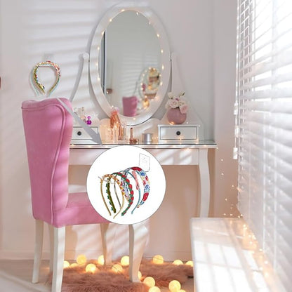 PH PandaHall 4 Pack Acrylic Headband Holder Scrunchie Organizer Headband floating Shelves Wall Mounted Headband Display Stand Rack for Wall, Bathroom, Bedroom, Store, Storage and Decoration